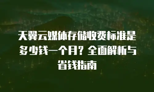 天翼云媒体存储收费标准是多少钱一个月？全面解析与省钱指南
