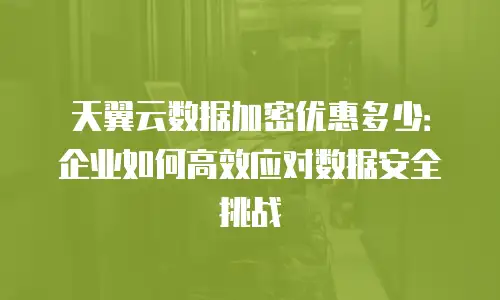 天翼云数据加密优惠多少：企业如何高效应对数据安全挑战