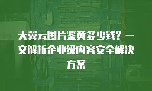 天翼云图片鉴黄多少钱？一文解析企业级内容安全解决方案