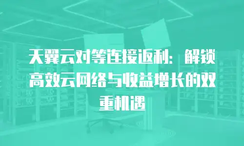 天翼云对等连接返利：解锁高效云网络与收益增长的双重机遇