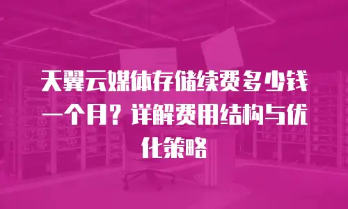 天翼云媒体存储续费多少钱一个月？详解费用结构与优化策略