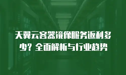 天翼云容器镜像服务返利多少？全面解析与行业趋势