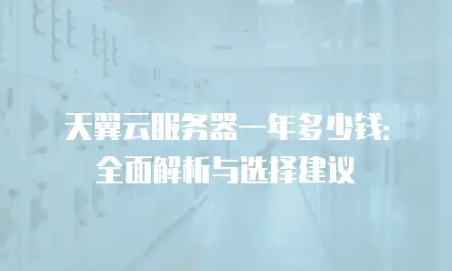 天翼云服务器一年多少钱：全面解析与选择建议