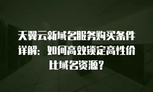 天翼云新域名服务购买条件详解：如何高效锁定高性价比域名资源？