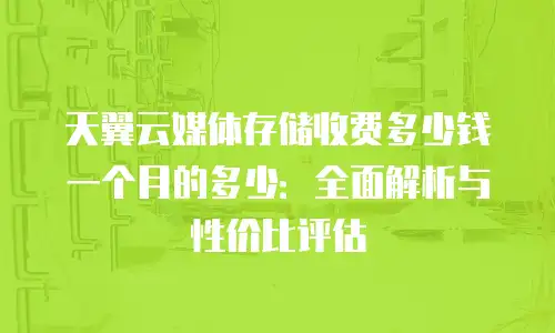 天翼云媒体存储收费多少钱一个月的多少：全面解析与性价比评估