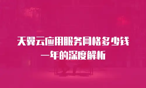 天翼云应用服务网格多少钱一年的深度解析