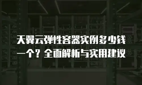 天翼云弹性容器实例多少钱一个？全面解析与实用建议