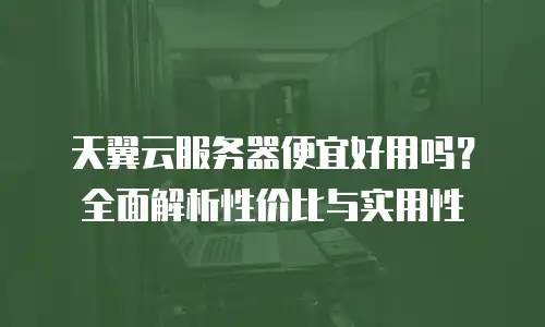 天翼云服务器便宜好用吗？全面解析性价比与实用性