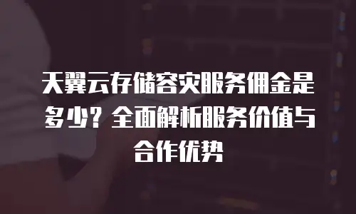 天翼云存储容灾服务佣金是多少？全面解析服务价值与合作优势