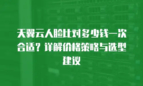 天翼云人脸比对多少钱一次合适？详解价格策略与选型建议
