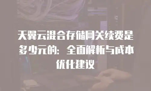 天翼云混合存储网关续费是多少元的：全面解析与成本优化建议