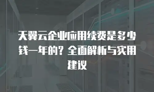天翼云企业应用续费是多少钱一年的？全面解析与实用建议