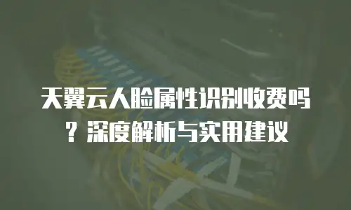天翼云人脸属性识别收费吗？深度解析与实用建议