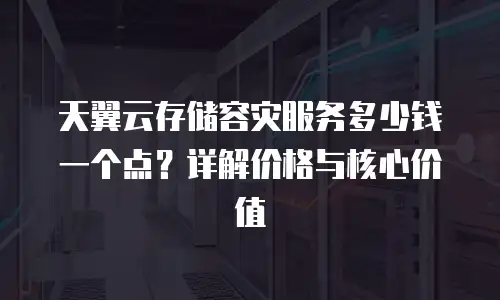天翼云存储容灾服务多少钱一个点？详解价格与核心价值