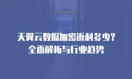天翼云数据加密返利多少？全面解析与行业趋势