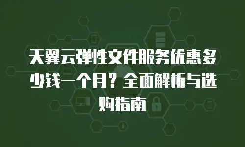天翼云弹性文件服务优惠多少钱一个月？全面解析与选购指南