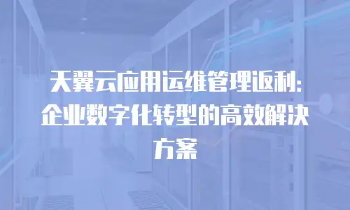 天翼云应用运维管理返利：企业数字化转型的高效解决方案