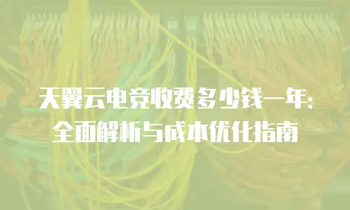 天翼云电竞收费多少钱一年：全面解析与成本优化指南