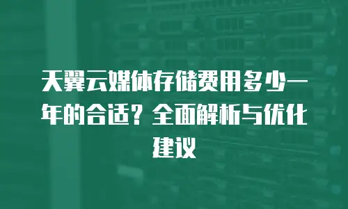 天翼云媒体存储费用多少一年的合适？全面解析与优化建议