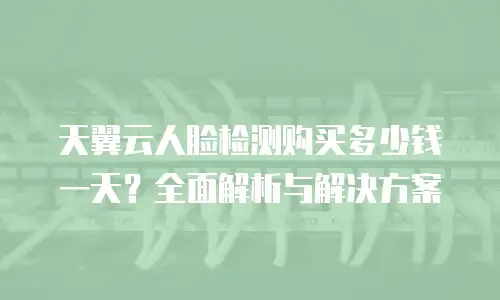 天翼云人脸检测购买多少钱一天？全面解析与解决方案