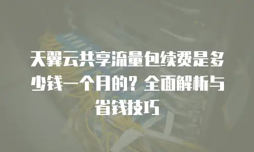 天翼云共享流量包续费是多少钱一个月的？全面解析与省钱技巧