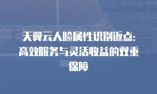 天翼云人脸属性识别返点：高效服务与灵活收益的双重保障