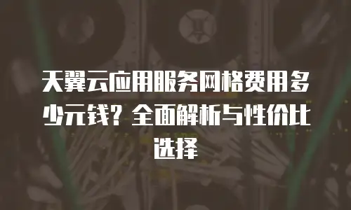 天翼云应用服务网格费用多少元钱？全面解析与性价比选择