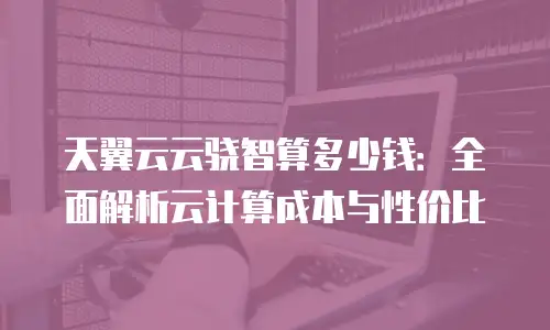 天翼云云骁智算多少钱：全面解析云计算成本与性价比