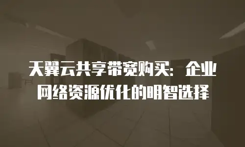 天翼云共享带宽购买：企业网络资源优化的明智选择