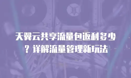天翼云共享流量包返利多少？详解流量管理新玩法