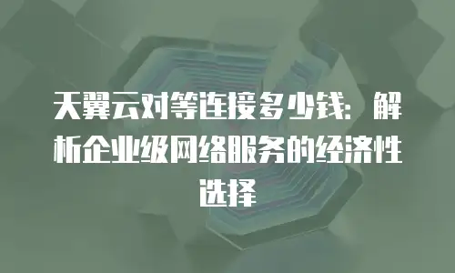 天翼云对等连接多少钱：解析企业级网络服务的经济性选择