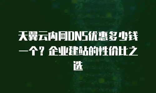 天翼云内网DNS优惠多少钱一个？企业建站的性价比之选