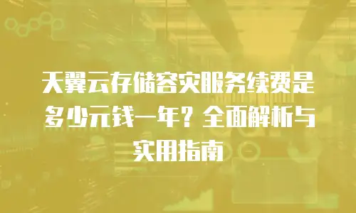 天翼云存储容灾服务续费是多少元钱一年？全面解析与实用指南