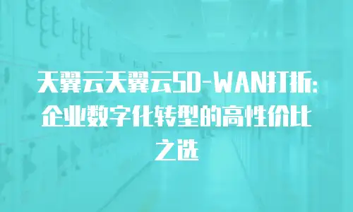 天翼云天翼云SD-WAN打折：企业数字化转型的高性价比之选