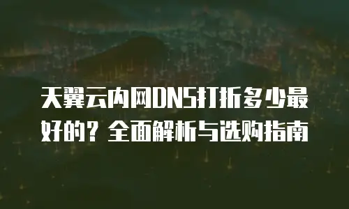 天翼云内网DNS打折多少最好的？全面解析与选购指南