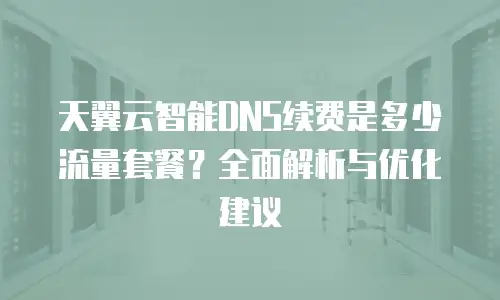 天翼云智能DNS续费是多少流量套餐？全面解析与优化建议