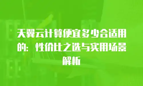 天翼云计算便宜多少合适用的：性价比之选与实用场景解析