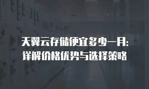 天翼云存储便宜多少一月：详解价格优势与选择策略