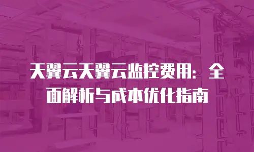 天翼云天翼云监控费用：全面解析与成本优化指南