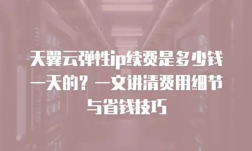 天翼云弹性ip续费是多少钱一天的？一文讲清费用细节与省钱技巧