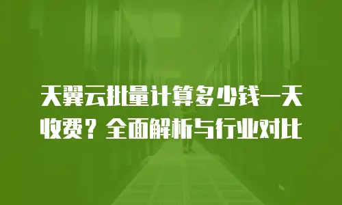 天翼云批量计算多少钱一天收费？全面解析与行业对比