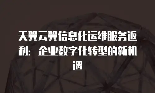 天翼云翼信息化运维服务返利：企业数字化转型的新机遇