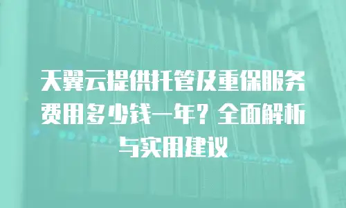 天翼云提供托管及重保服务费用多少钱一年？全面解析与实用建议