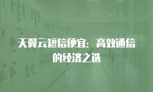 天翼云短信便宜：高效通信的经济之选