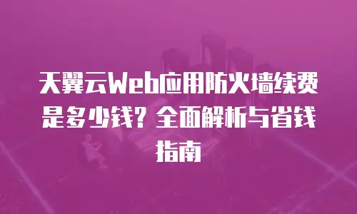 天翼云Web应用防火墙续费是多少钱？全面解析与省钱指南
