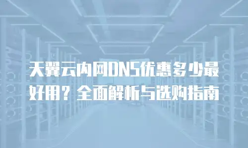 天翼云内网DNS优惠多少最好用？全面解析与选购指南