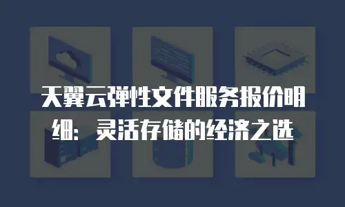 天翼云弹性文件服务报价明细：灵活存储的经济之选