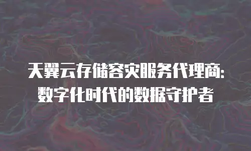 天翼云存储容灾服务代理商：数字化时代的数据守护者