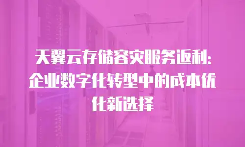 天翼云存储容灾服务返利：企业数字化转型中的成本优化新选择