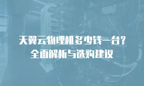 天翼云物理机多少钱一台？全面解析与选购建议